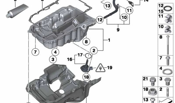 Varilla de medición de aceite para BMW Serie 3 E90N, E91N, E92N, X1 E84 (OEM 11438516507). Original BMW