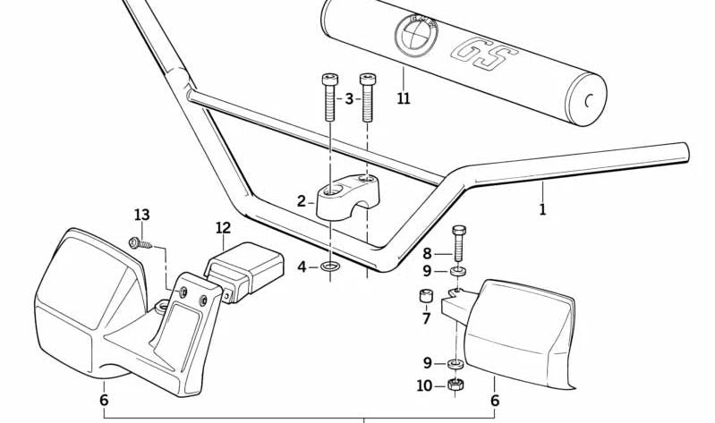 Protector de mano izquierdo OEM 71602315701 blanco para BMW Motorrad (Modelos compatibles: R1200GS, R1250GS, F750GS, F850GS, S1000XR). Original BMW.