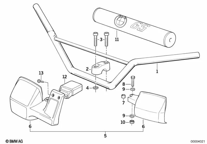 Protección de manos blanca izquierda para BMW F01N, F02N (OEM 71602303471). Original BMW