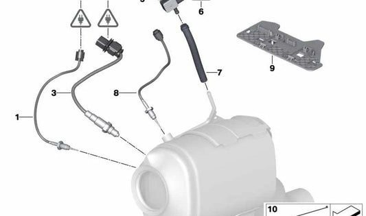 Manguera para BMW Serie 3 E90, E91, E92, E93, Serie 5 E60N, E61N, Serie 6 E63N, E64N, X5 E70, X6 E71 (OEM 13628508645). Original BMW