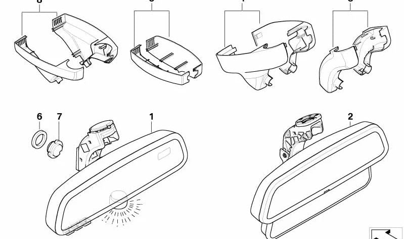 Tapa embellecedora derecha OEM 51167134966 para BMW E90, E91, E60, E61. Original BMW