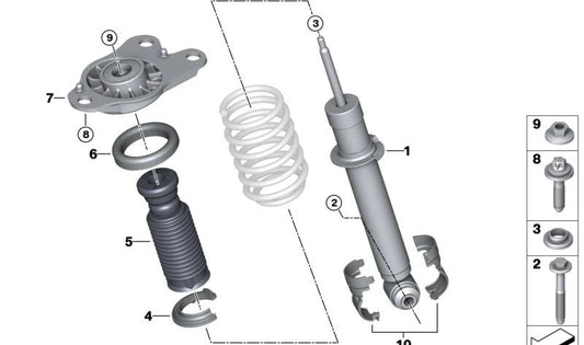 Amortiguador trasero para BMW I01 (OEM 33526852232). Original BMW