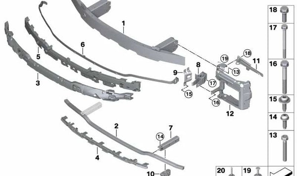 Amortiguador delantero OEM 51117422217 para BMW G20. Original BMW.