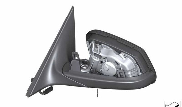 Espejo exterior sin cristal calefactado izquierdo para BMW E60, E60N, E61N (OEM 51167189643). Original BMW.