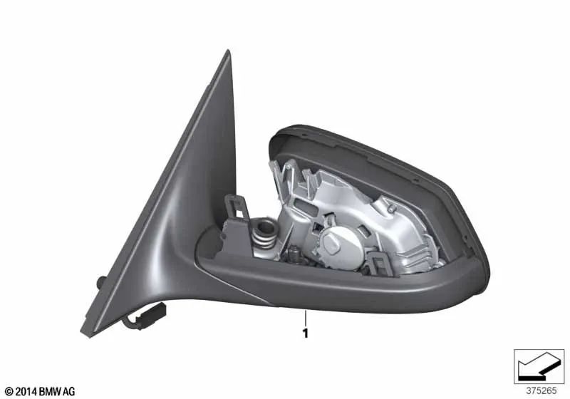 Right exterior mirror without heated glass for BMW E60, E60N, E61 (OEM 51167189504). Original BMW.