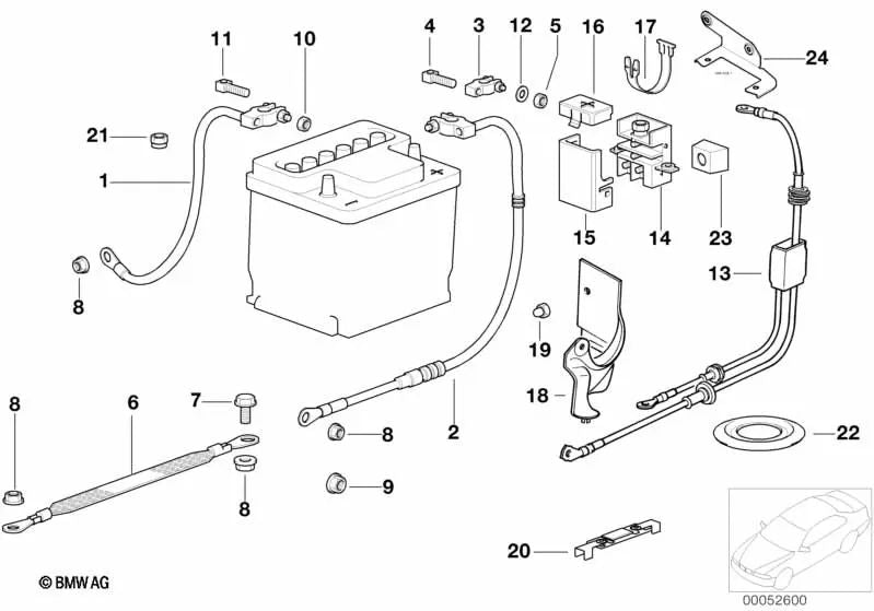 Soporte para BMW Serie 3 E36 (OEM 12421432906). Original BMW.