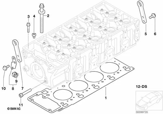 Non-Asbestos Cylinder Head Gasket Set for BMW 7 Series E38, E65 (OEM 11127781494). Original BMW.