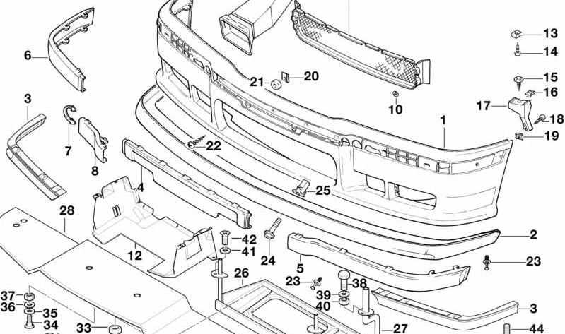 Spoiler delantero para BMW Serie 3 E36 (OEM 51112267457). Original BMW