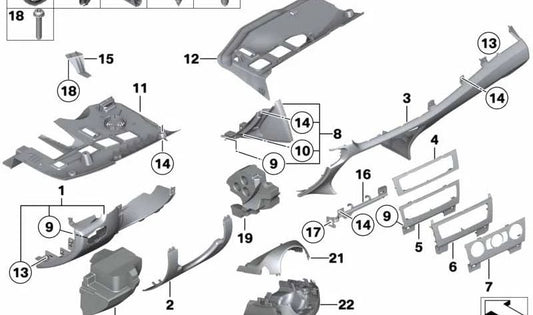 Revestimiento inferior salpicadero lado conductor OEM 51452992287 para BMW E84. Original BMW.