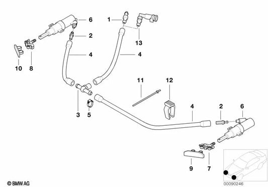 Corner for BMW 1 Series E81, E82, E87, E87N, E88, 3 Series E46, E90, E91, E92, E93, X3 E83, X5 E53 (OEM 61678252741). Genuine BMW