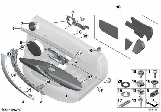 Reposabrazos de cuero trasero izquierdo para BMW Serie 4 F36, F36N (OEM 51427368375). Original BMW.