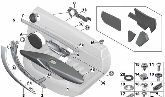 Adaptador esquerdo para BMW 4 F36 Series (OEM 51447342189). BMW original