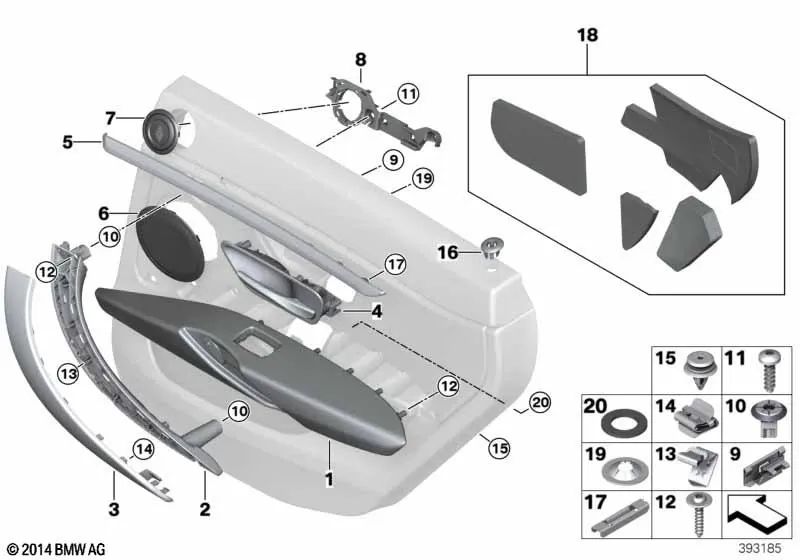 Rear Right Leather Armrest for BMW 4 Series F36, F36N (OEM 51427368386). Original BMW.