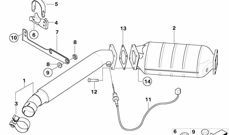 Exhaust System Bracket for BMW X3 E83, E83N (OEM 18303421438). Original BMW