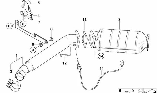 Soporte del Sistema de Escape para BMW X3 E83, E83N (OEM 18303421438). Original BMW