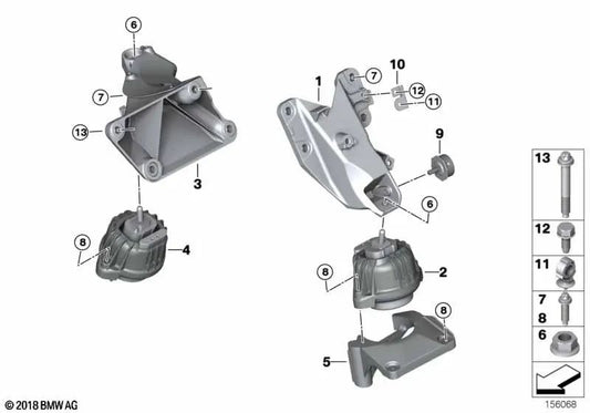 Soporte de Motor para BMW Serie 3 E90, E90N, E91, E91N, E92, E92N, E93, E93N (OEM 22116773745). Original BMW.