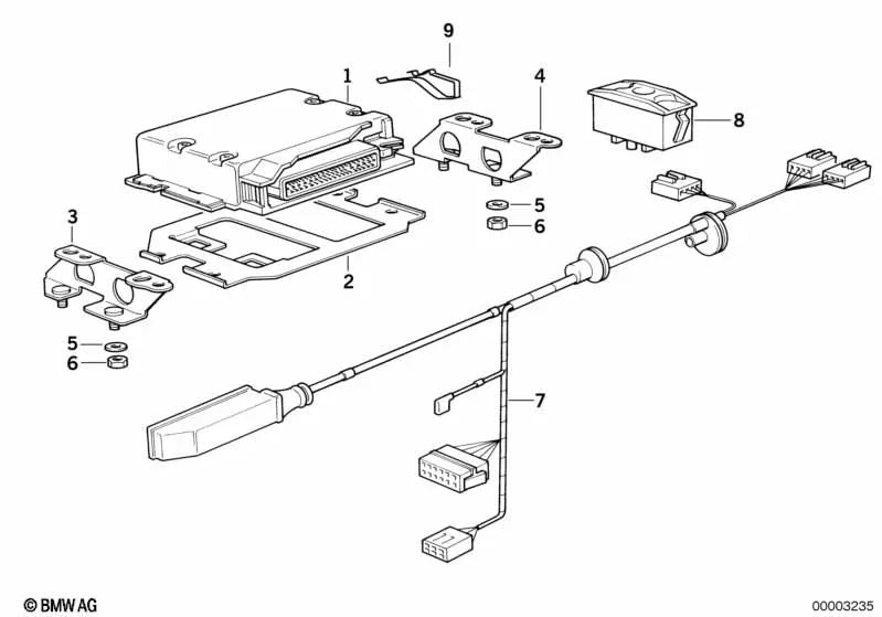 Placa de soporte para BMW Serie 3 E30, Serie 5 E34 (OEM 12141727500). Original BMW