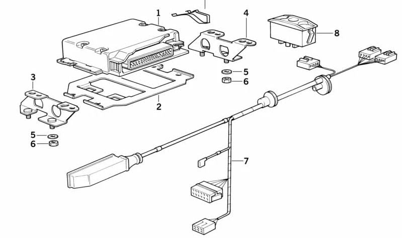 Soporte izquierdo para BMW E30, E34 (OEM 12141727498). Original BMW.