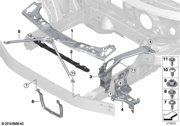 U-Barra para BMW Serie 1 F52 (OEM 51647409975). Original BMW