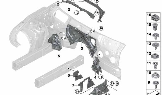 Obere vordere Verstärkung OEM 51717359257 für BMW G30, G31, G38, G11, G12. Original BMW.