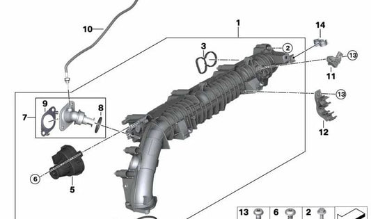 O-Ring OEM 11618579883 para BMW G20, G21, G30, G31, G32, G11, G12, G14, G15, G16, G01, G02, G05, G06, G07. Original BMW.