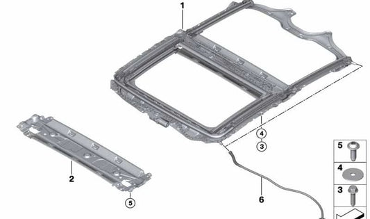 Marco del techo panorámico OEM 54107409145 para BMW G12. Original BMW.