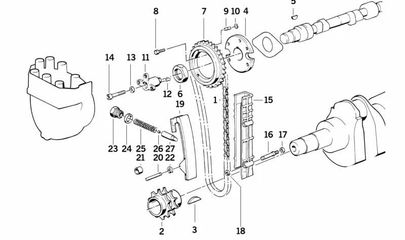 Adaptador para BMW Serie 5 E28, E34, Serie 6 E24, Serie 7 E23, E32 (OEM 11311288027). Original BMW