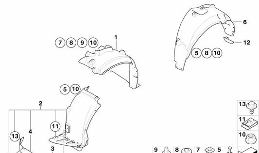 Labio protector delantero izquierdo para BMW Serie 1 E81, E87 (OEM 51717074249). Original BMW