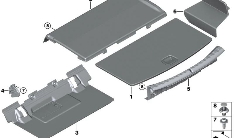 Consola de guía derecha para BMW Serie 3 G20, G20N (OEM 51477450062). Original BMW