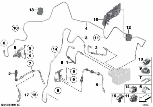 Tubería para BMW E90, E90N, E84 (OEM 34326853547). Original BMW