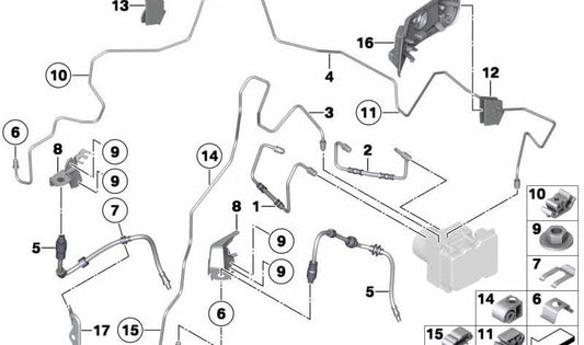 Tubería para BMW E90, E84 (OEM 34326853545). Original BMW