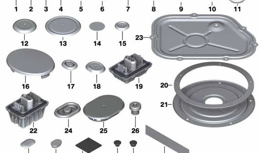 Tapón de cierre para BMW Serie 5 F07, F10, F11, F18, Serie 6 F06, F13, Serie 7 F01, F02, X1 E84 (OEM 07147019823). Original BMW