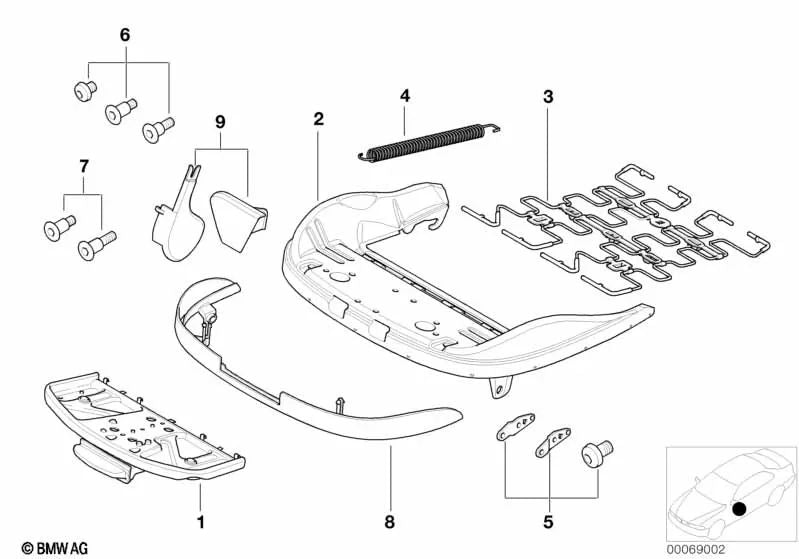 Set of left side trims for BMW 3 Series E46 (OEM 52108260849). Original BMW