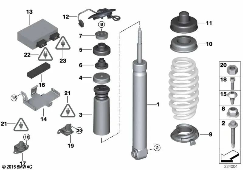 Sensor de Aceleración para BMW E90, E90N, E92, E92N, E93, E93N, E60, E61N, E63, E64, E65, E66, E89 (OEM 37146781406). Original BMW