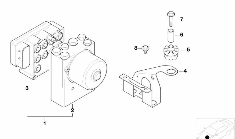 Hydroaggregat support for BMW Series 3 E36 (OEM 34511165048). Genuine BMW