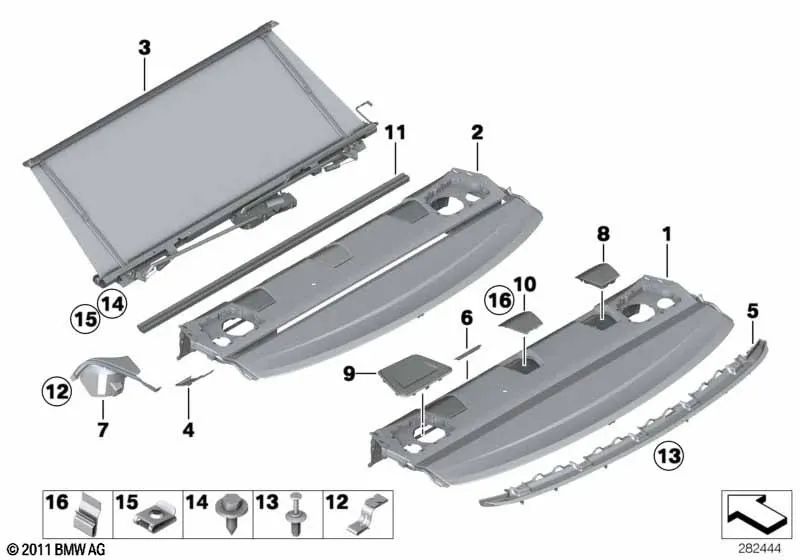 Shelves for BMW F30, F35N, F80 (OEM 51467288375). Original BMW