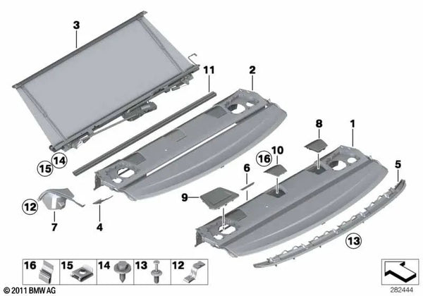 Estante para BMW Serie 3 F30, F35, F80 (OEM 51467301957). Original BMW