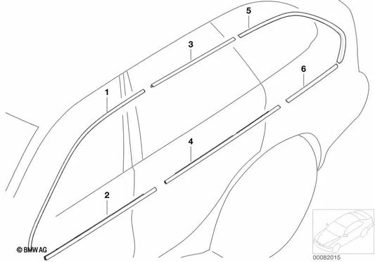 Cubierta exterior izquierda para BMW E53 X5 (OEM 51348257733). Original BMW.