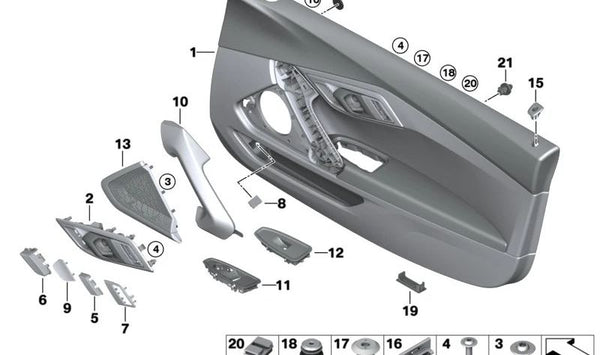 Rejilla de altavoz izquierda para BMW Z4 G29 (OEM 51412634807). Original BMW