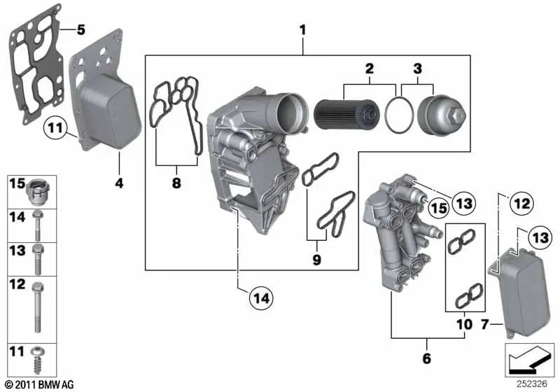 Junta para BMW Serie 5 F10, F11, Serie 7 F01N, F02N, X5 E70N, F15, X6 E71, F16 (OEM 11428515181). Original BMW.