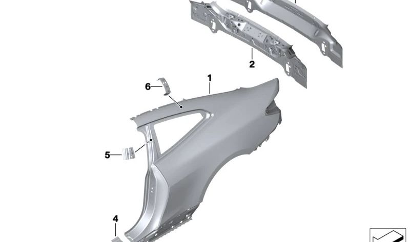 Revestimiento trasero completo para BMW Serie 4 G22, G82 (OEM 41009879570). Original BMW.