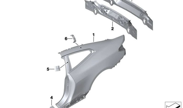 Refuerzo de chapa de pilar C izquierdo OEM 41009879783 para BMW G22, G82. Original BMW.