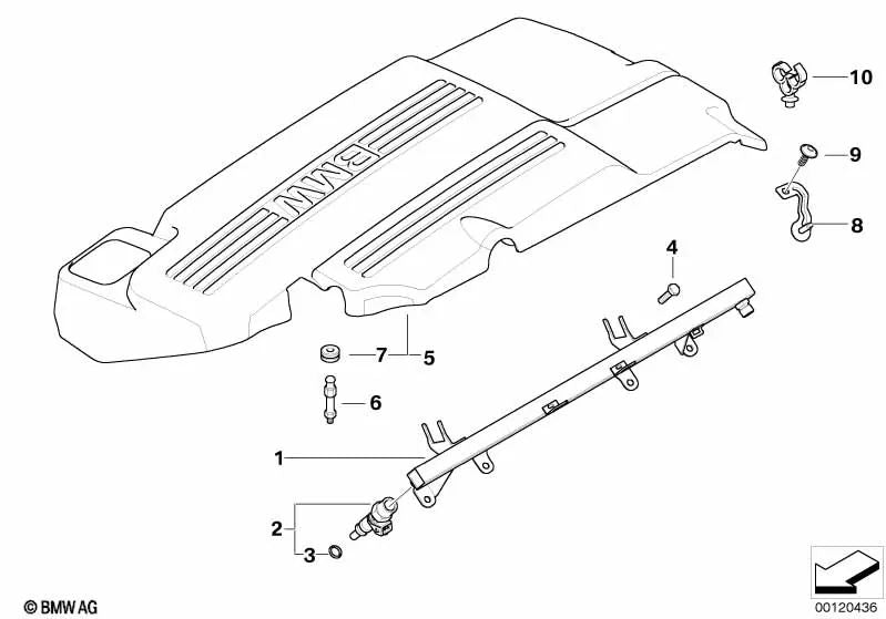 Cubierta para BMW Serie 3 E46 (OEM 13537515326). Original BMW