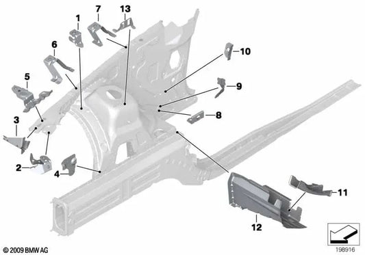 Soporte para depósito de líquidos para BMW E90, E91, E92, E93, E84 (OEM 41147145348). Original BMW