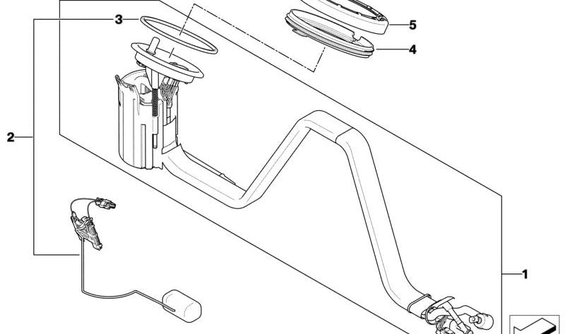 Unidad de bombeo derecha con bomba interna para BMW E60, E61, E63N, E64N (OEM 16117373472). Original BMW