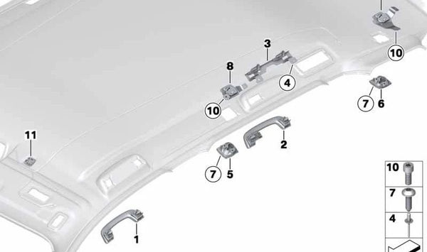 Asa de techo delantera OEM 51167285839 para BMW F25 (X3). Original BMW.