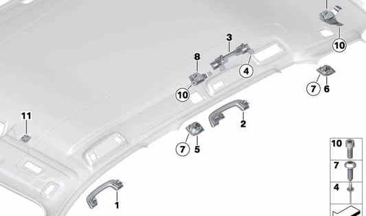 ANCLAJE COBERTURA OEM 5144724540 Rede de separação traseira para BMW F25. BMW original.