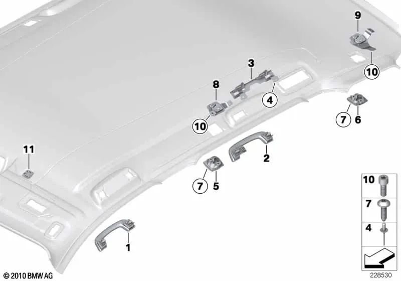 Rear right grab handle for BMW F25 (OEM 51167499080). Original BMW.