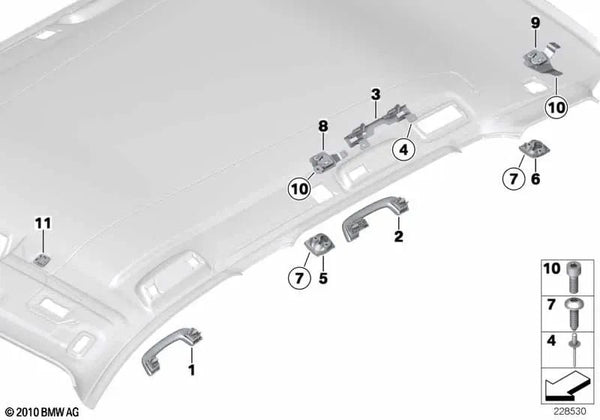 Soporte de Red Separadora Delantera Derecha para BMW X3 F25 (OEM 51447246762). Original BMW