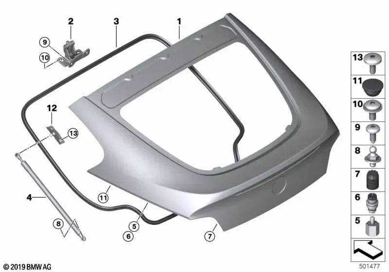 Soporte para BMW Z4 E86 (OEM 51243420579). Original BMW